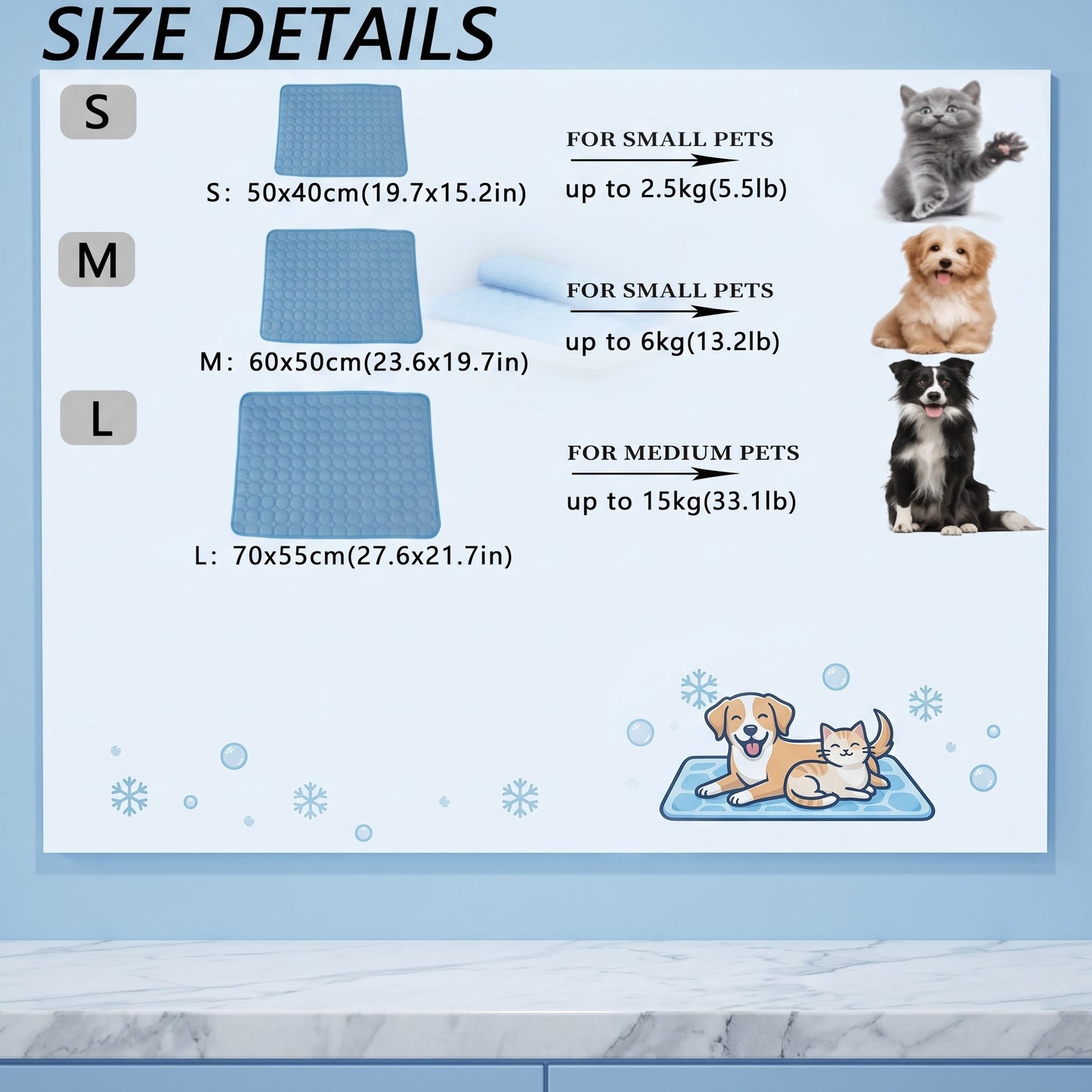 Pet Cooling Mat – Advanced 3-Layer Ice Silk Cooling Pad