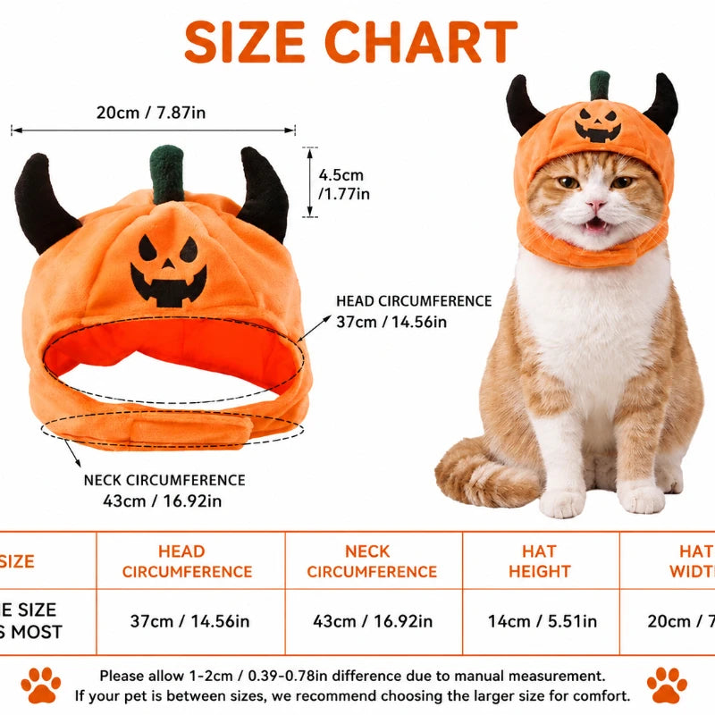 Halloween Pet Costume – Pumpkin Hat & Vampire Cape Set for Cats and Dogs